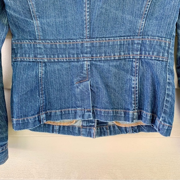 Tommy Hilfiger Dark Wash jean denim jacket women's size XS‎ EUC - Picture 6 of 7